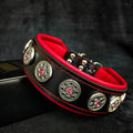 "Bijou" Hundehalsband Schwarz & Rot - Premium Lederhalsband von BESTIA